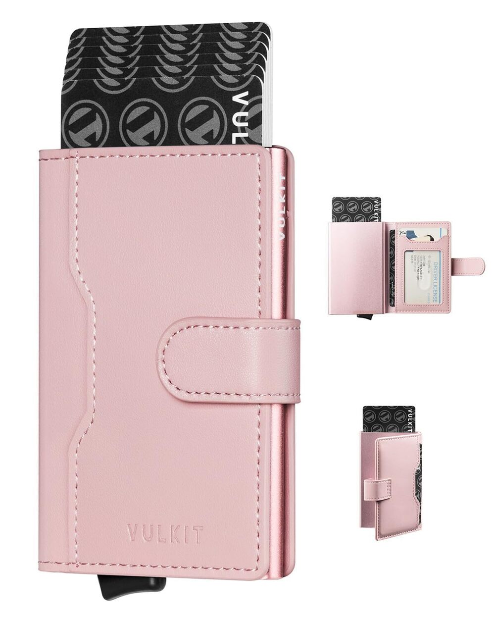 6441 Slim Bifold Pop up Wallet Minimalist Leather Card Holder RFID Blocking